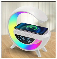 Портативний RGB світильник з Bluetooth колонкою, білим шумом та годинником, великий нічник