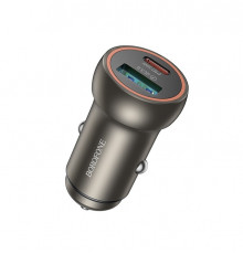 Автомобільний зарядний пристрій BOROFONE Fresh. car charger metal gray ( )