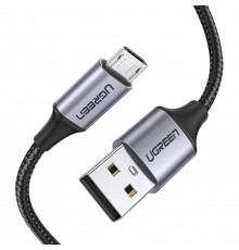 Кабель UGREEN USB. A to Micro USB Cable Nickel Plating Aluminum Braid (Black) ( ) ( )