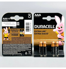 Батарейка лужна DURACELL AAA Alkaline міні-пальчикова (4шт.)