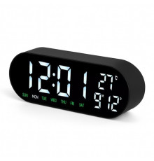 Годинник мережний, білий, температура, USB
