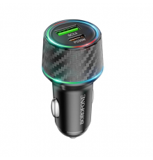 Автомобільний зарядний пристрій BOROFONE Brilliant dual port. car charger Black ( )
