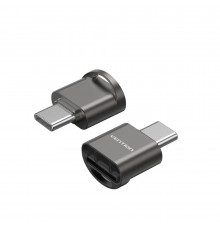 Картридер Vention USB. Type-C MicroSD Card Reader Gray Zinc Alloy Type ( )