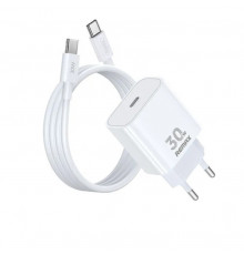 Мережевий зарядний пристрій з кабелем REMAX Figen Series All-compatible GaN Charger+ Data Cable Set EU-White ( )