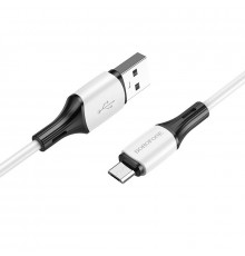 Кабель BOROFONE USB to Micro.,, silicone, silicone connectors, White ( )