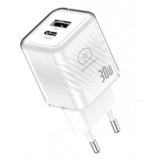 Мережевий зарядний пристрій Gan Charger USB C + USB A white ( )