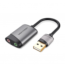 Адаптер Vention USB External Sound Card. Gray Metal Type (CDKHB) (CDKHB)