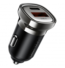 Автомобільний зарядний пристрій ACEFAST (USB-C+USB-A) car charger metal gray ( )