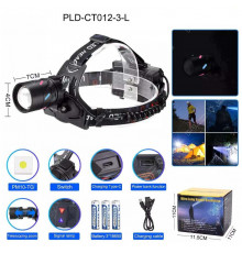 Ліхтар налобний NIGHT VISION FLUORESCENCE, РЕЖИМ, Power Bank,, ЗП Type-C, zoom, Box