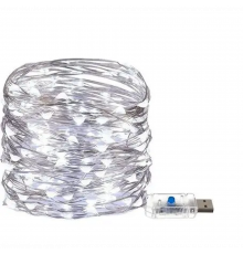Світлодіодна гірлянда «Роса» LED на мідному дроті, USB, м, біла гірлянда-нитка для декору