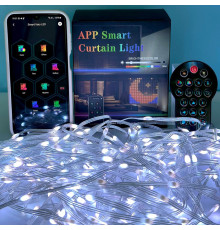 Гірлянда Водоспад з анімаціею з APP Smart та пультом від USB LED (.. )