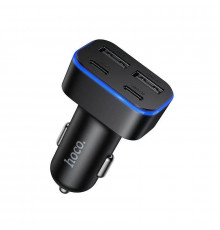 Автомобільний зарядний пристрій HOCO Barry four-port car charger Black ( )