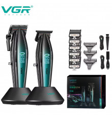 Комплект VGR в GREEN, машинка для стрижки та тример