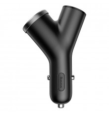 Автомобільний зарядний пристрій Baseus Y type dual USB+cigarette lighter extended car charger. A Black ( )