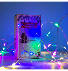 Гірлянда Крапля роси Led Мультикольорова на мідному дроті від батарейок+USB