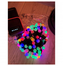 Світлодіодна гірлянда Кульки LED, м (USB, мультиколор), новорічна гірлянда для дому на чорному дроті