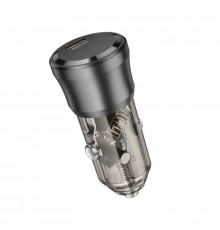 Автомобільний зарядний пристрій BOROFONE Clever single port car charger Transparent Black ( )