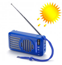Bluetooth-колонка, speakerphone, радіо, сонячна батарея, blue