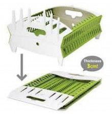 Настільна пластикова сушарка-органайзер для посуду Compact Dish Rack, біло-зелена