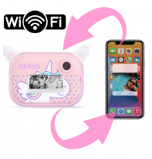 Дитячий фотоапарат миттєвого друку, PINK UNICORN з підтримкою microSD card, +, WiFi