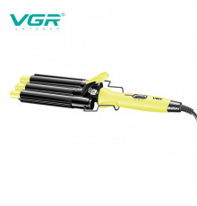 Плойка потрійна VGR YELLOW, режимів роботи, керамічне покриття, LED display, Вт