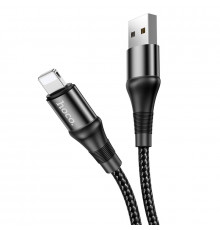 Кабель HOCO USB to iP.,, nylon, aluminum connectors, Black ( )