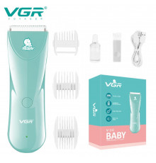 Дитяча машинка для стриження VGR MINT, безпечні насадки, бесшумна