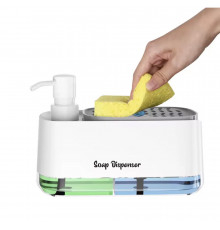 Подвійний кухонний диспенсер для миючого засобу та рідкого мила, натискний органайзер