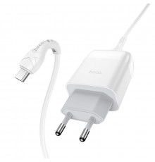Мережевий зарядний пристрій з кабелем HOCO Glorious single port. charger set(Micro) White ( )