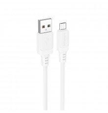 Кабель BOROFONE Lotto silicone charging data cable Micro White ( )