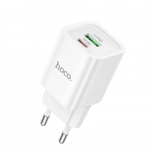 Мережевий зарядний пристрій HOCO Charm. charger (EU) White ( )