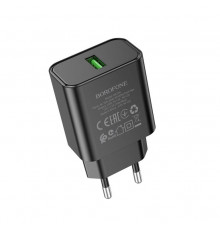 Мережевий зарядний пристрій BOROFONE Spring single port. charger Black ( )
