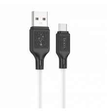 Кабель HOCO Cool silicone charging data cable for Micro White ( )