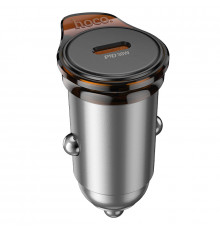 Автомобільний зарядний пристрій HOCO Rigorous single port car charger Metal Grey ( )