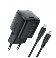 Мережевий зарядний пристрій ACEFAST mini GaN USB-C fast charger Black ( )