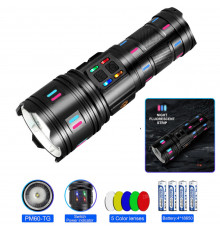 Ліхтар NIGHT VISION FLUORESCENCE WHITE LASER LED, 4х18650, Power Bank, індикація заряду, ЗП Type-C, zoom
