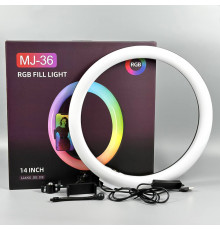 Кільцева світлодіодна Led Лампа RGB із затискачем для телефону (36см)