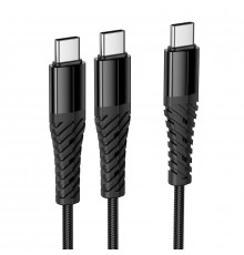 Кабель HOCO Victory charging cable(C to C+C) Black ( )