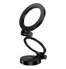 Автотримач для телефона HOCO Rider folding Ring Magnetic Car holder(center console) Black ( )