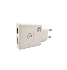 Мережевий зарядний пристрій PD USB A + Type-C white ( )