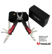 Мультитул Traveler Red/Blue в туристичний, армійський, тактичний, з чохлом,2см