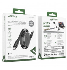 Data Cable AceFast Type-C to Type-C висувний.