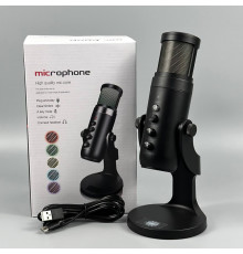 Мікрофон студійний RGB для блогерів та стримерів, технологія Plug Play (від USB)