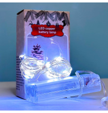 Гірлянда Крапля роси Led на мідному дроті від батарейок та USB (Білий)