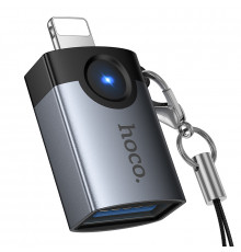 Перехідник HOCO C male to USB female OTG transparent adapter Black ( )