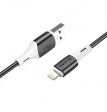 Кабель BOROFONE USB to iP.,, silicone, silicone connectors, Black ( )
