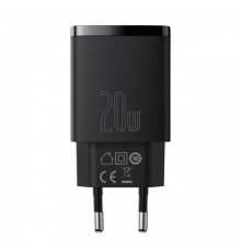 Мережевий зарядний пристрій Baseus Compact Quick Charger U+C EU Black ( )