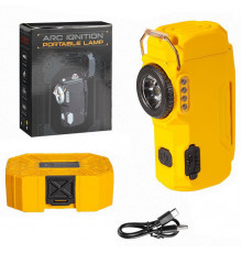 Ліхтар MULTIFUNCTIONAL yellow, Li-Ion акумулятора, індикація заряду, запальничка, ЗП Type-C, Box