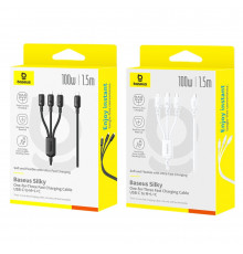 Data Cable Baseus Silky One-for-Three Type-C to Micro+Lightning+Type-C. (P )