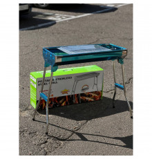 Портативний розкладний мангал-гриль Barbecue Tray з решіткою, сірий, мм